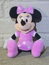 Disney Minnie Mouse 9 Inch Plush Pink Polka Dot Dress Stuffed Animal Used