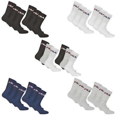 FILA Unisex Socken 6 Paar - Tennissocken, Crew Socks, Frottee, Sport (2x3-Pac...