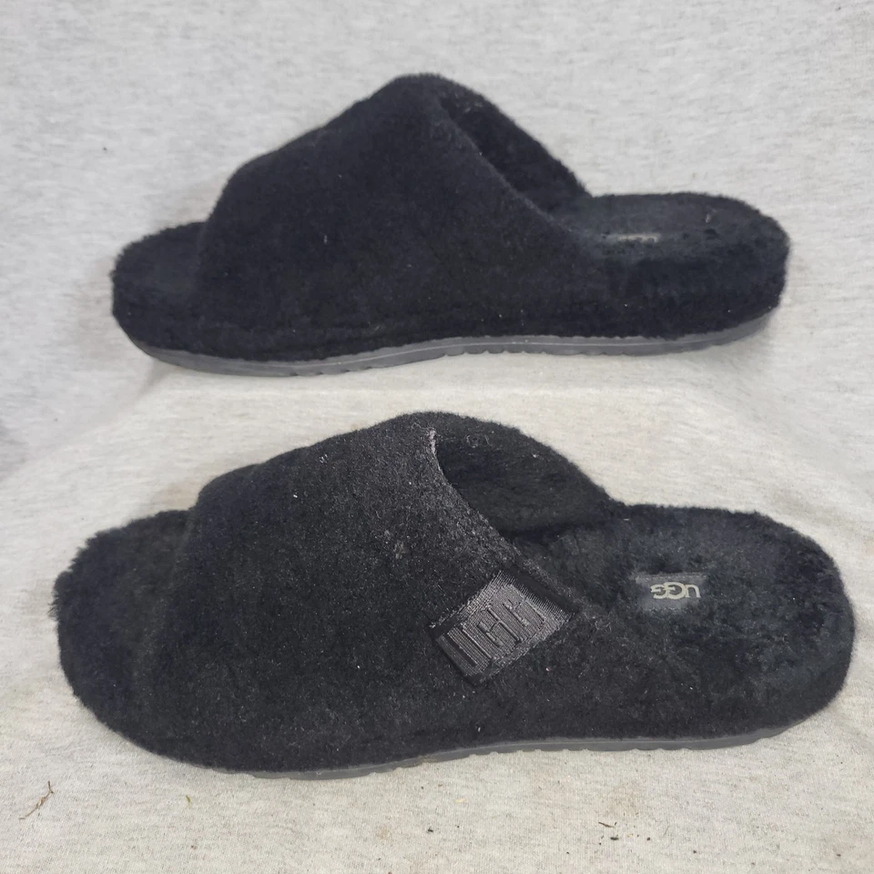 Chinelo UGG ALL GENDER FLUFF YOU PRETO MASCULINO EUA 12 EU 45  - Imagem 2 de 4