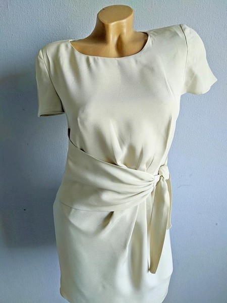 Women Armani Collezioni Dress Beige Silk 36