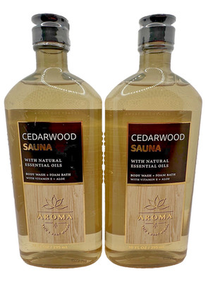 Bath & Body Works Aromatherapy Cedarwood Sauna Body Wash Foam Bath x2