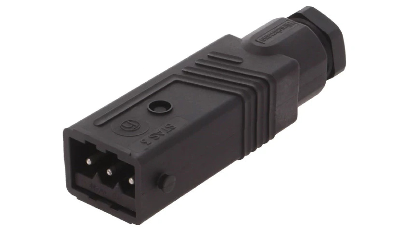 STAS3NSW Rectangular connector ST male plug PIN: 3 tinned IP54 16A /T2UK