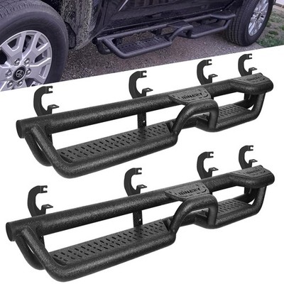 Two Raised Step Running Boards For 19-26 Silverado/ Sierra 1500 Crew Cab 4Step