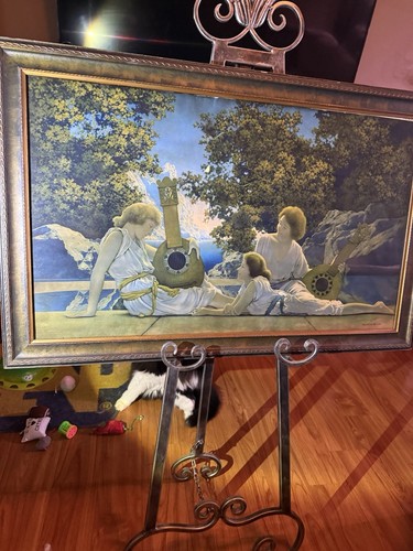 Maxfield Parrish The Lute Players 1920s House Of Art NY In Period Frame 33x22 - Picture 1 of 10