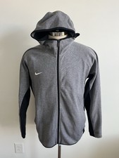 Mens Nike Dri Fit Black Heather Showtime Full Zip Hoodie Track Jacket Sz Large