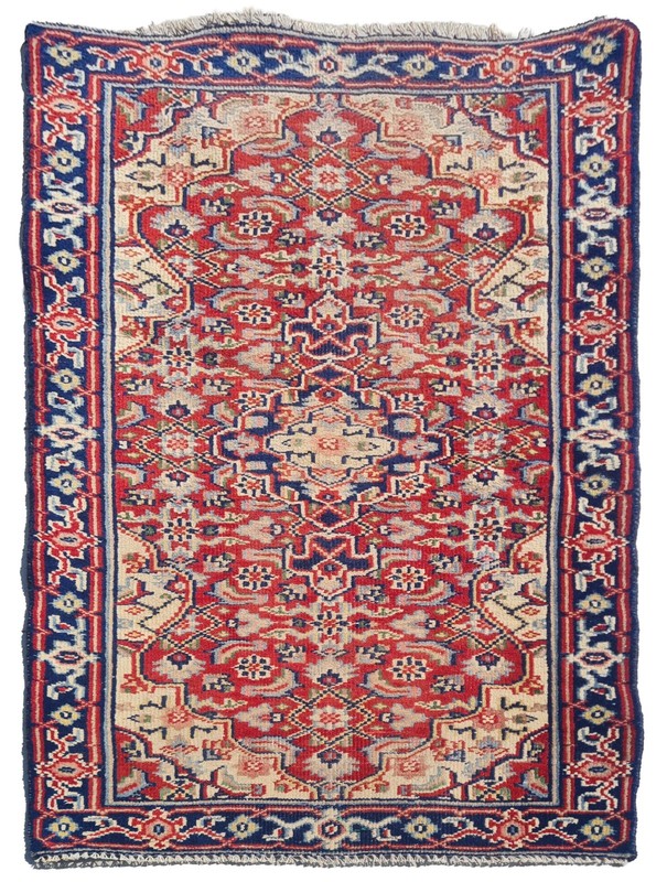 Amazing Hand Knotted Vintage Tribal Hareez Wool Area Rug 4 x 2 Ft