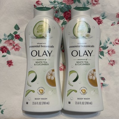 2~Olay Infused W Essential Botanicals Body Wash White Tea&Cucumber23.6oz HTF