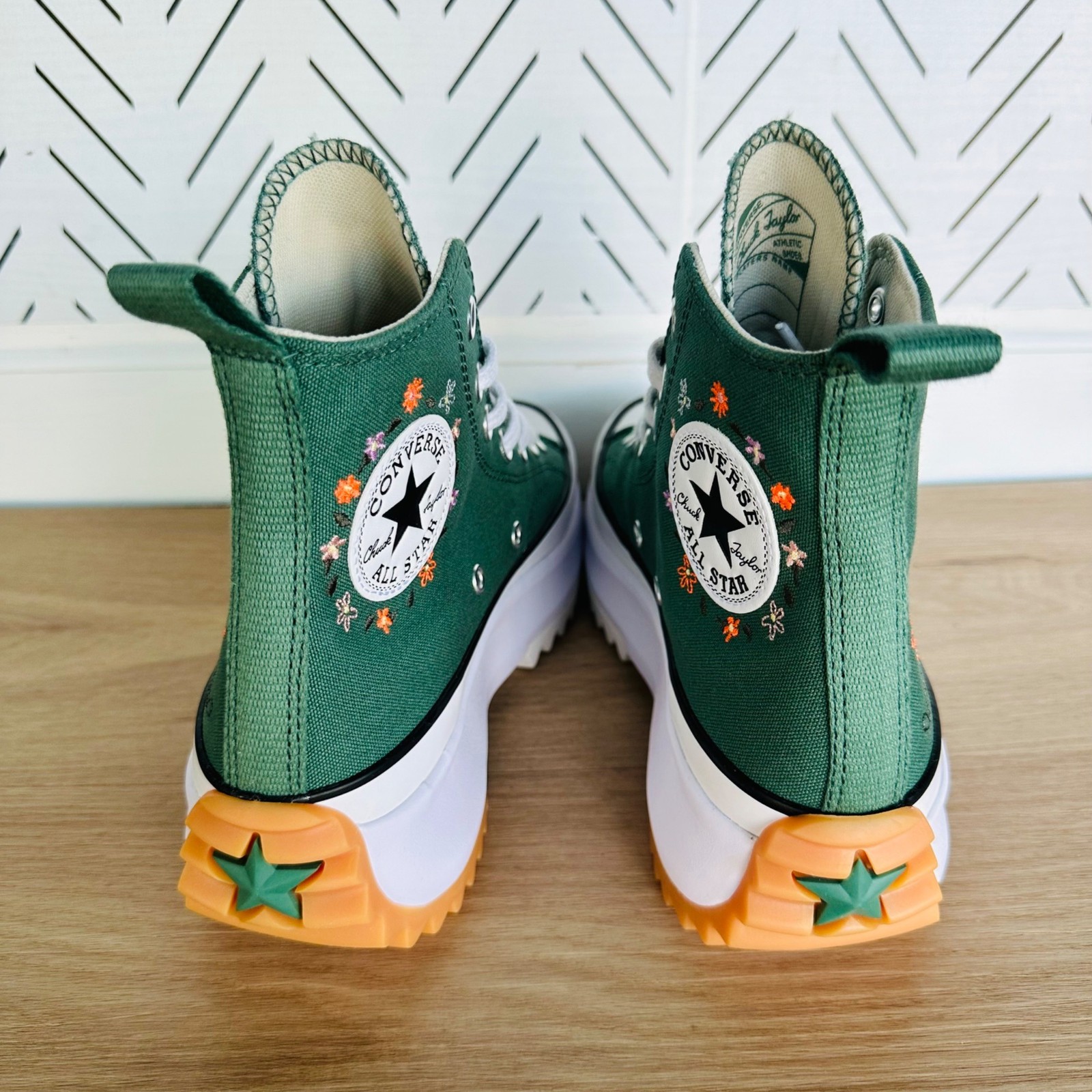 ⭐Converse Run Star Hike Platform Sz 8 Men's Shoes Flowers Green Sneakers A11562C thumbnail 4