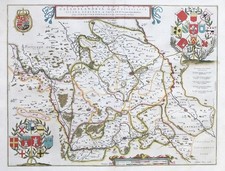 Lille Flandre Tournay Kortrijk Douai France Carte Gravure Map Blaeu 1640