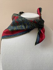Vintage Blue, Red  Green 100 Silk Paisley Scarf, by Arrow, Italy