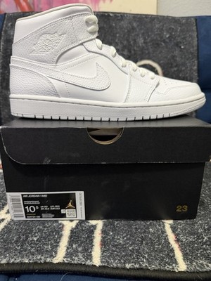 Jordan Air Jordan 1 Mid Triple White White/White-White Men s Sneaker 554724-130 