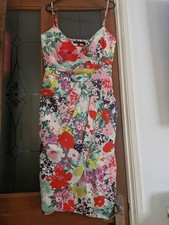 Ladies Coast Floral Pencil Dress 100% Silk Fully Lined