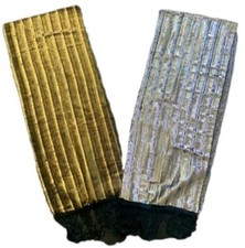 Vintage Glentex Gold And Silver Rayon Metallic Scarves