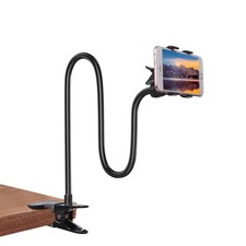 Gooseneck Bed Phone Holder, Flexible Long Arm Clip On Phone Holder for Bed, D...