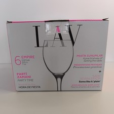 Box Of 6 LAV Empire Wine Glasses (205ml/7oz) EMP548 New In Open Box