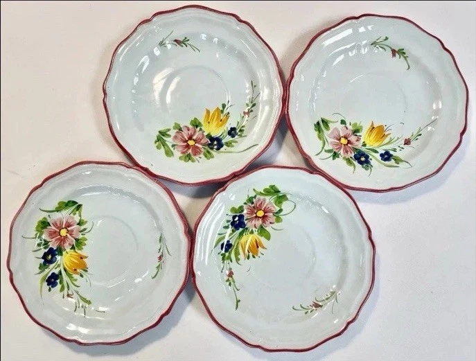 Taza de té y platillo de porcelana italiana antigua de exportación Famille Rose siglo XIX Foto 3 de 4