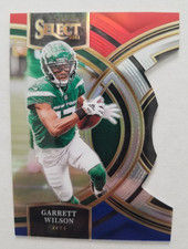 2023 Panini Select Premier Level Garrett Wilson #115 Red & Blue Prizm Die-Cut