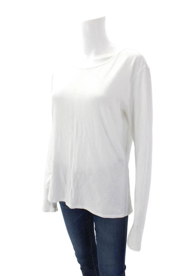 Top Lululemon Mujer Algodón Detalle Paneles Manga Larga Blanco Sólido Talla M Foto 2 de 4