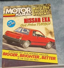 Motor Manual mag Oct 1983. Nissan EXA Corolla Sprinter Alfa GTV6 Porsche 911