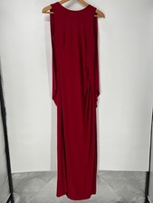 Lauren Ralph Lauren Dress Womens 6 Red Draped Jersey Ruched Party Formal Maxi