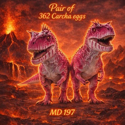 Ark Survival Ascended PVE PINK & WHITE PAIR Carcharodontosaurus EGGS XBOX/PC/PS5
