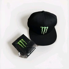 NEW 2025 Monster Energy Drink Promo SnapBack Hat Embroidered Emblem With KOOZIE