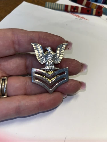 Vintage Krew Silver Perched Eagle Military Pin WW2