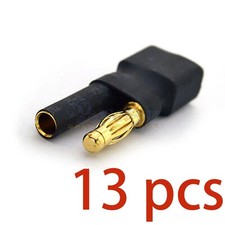 13x No Wires Connector RC T Plug Female to 4.0mm Female Male Connector Adapter