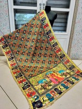 Women Dupatta Chunni Pearl  Mirror work Handcrafted Indian Print Chiffon Ganesh