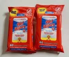 Wet Wipes Antibacterial Hand Wipes Moisturizing 2 Packs 60 Count Each