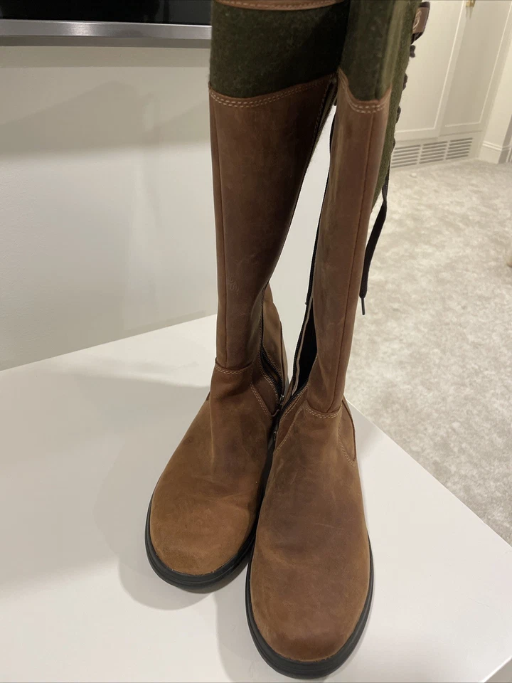 BOTAS DE MONTAR CLARKS TAVOY CUERO MARRÓN CEDRO HASTA LA RODILLA ZAPATOS EE. UU. MUJER TALLA 8,5 M Foto 2 de 4