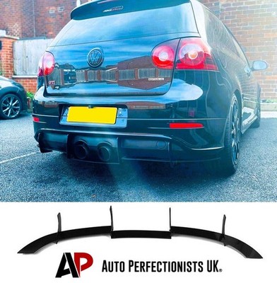 For VW Golf MK5 R32 Rear Gloss Black Blade Fin Diffuser Spoiler Splitter Kit