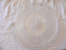Vintage Glass 3 Feet Cake Stand Anchor Hocking Ribbed Pattern