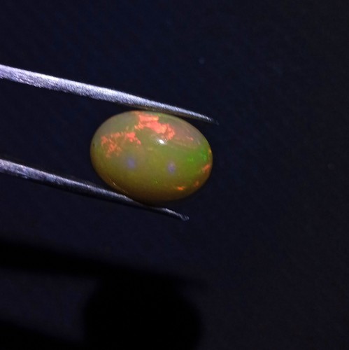 3.2 Carat Natural Top Grade Red Green Yellow Flash Fire Welo Opal Oval Cabochon - Picture 24 of 24