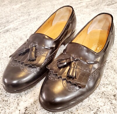 Salvatore Ferragamo Lucas Kiltie Black Leather Tassel  display picture 1