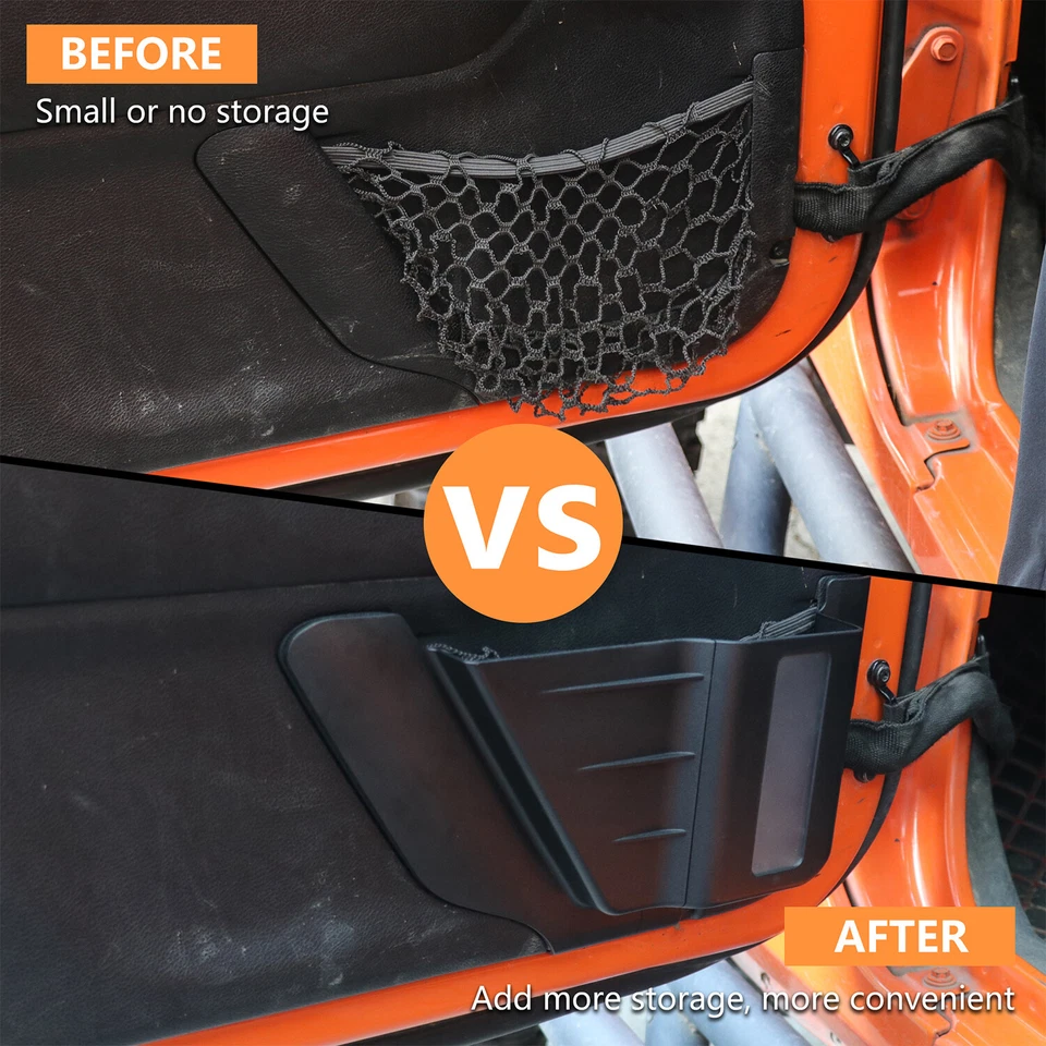 Car Black Front Door Pocket Storage Organizer Box For Jeep Wrangler JK 2012-2017 Foto 2 de 4