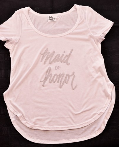 womens BedHead Pajamas white Maid of Honor sleep top size medium bride & beautie