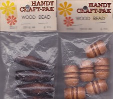 Handy Craft-Pak Wood Beads 2 Sealed Packages 