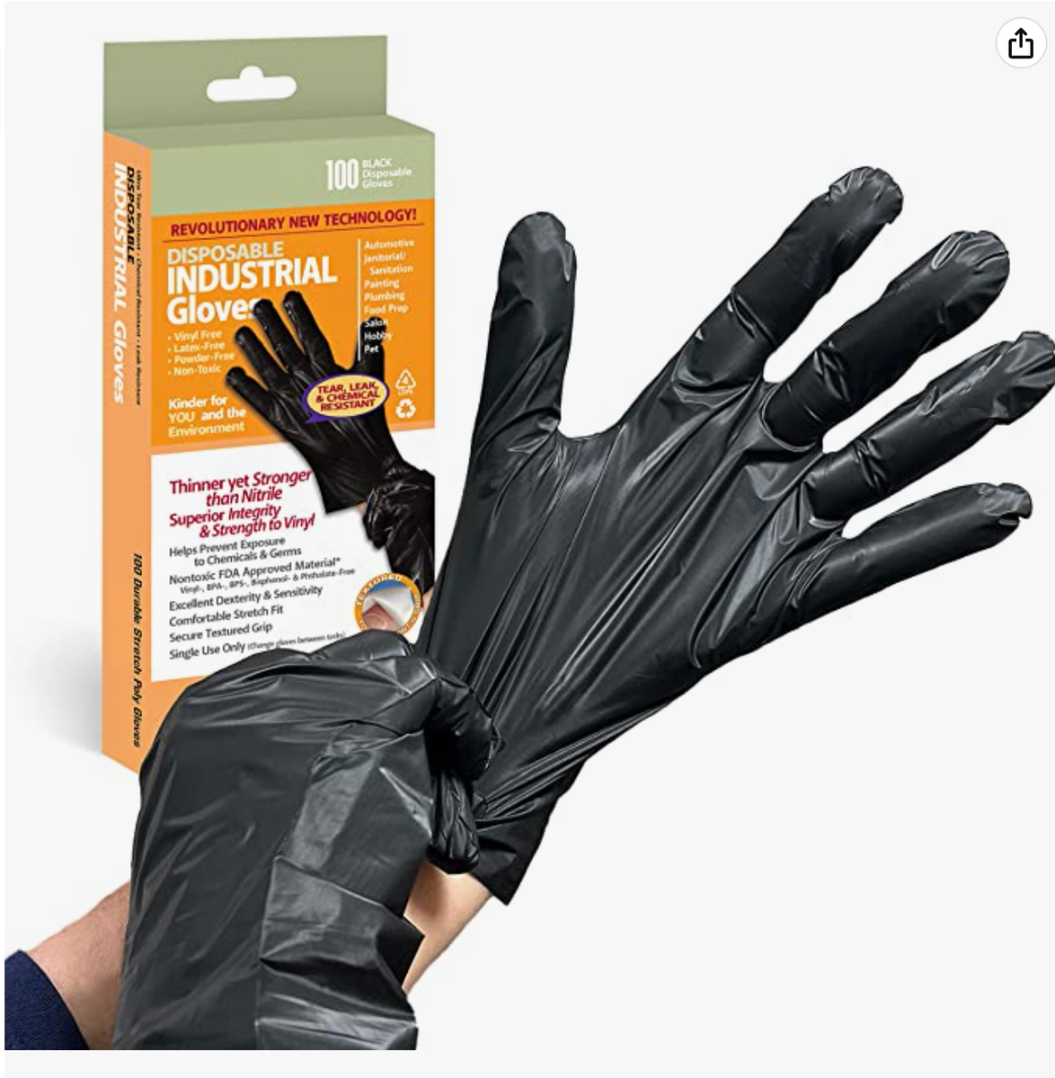 Black Nitrile Rubber Are Vinyl Gloves Chemical Resistant