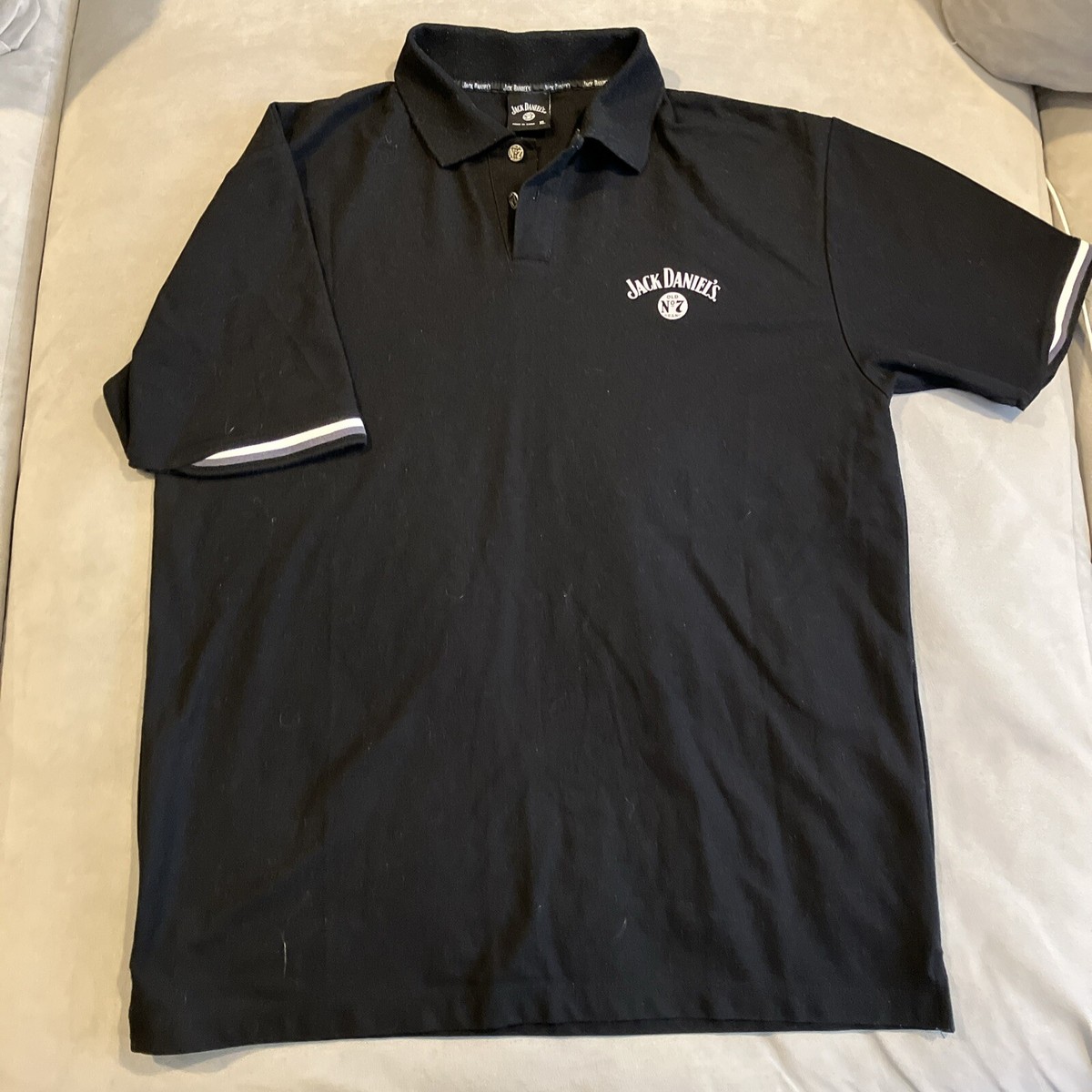 AWESOME- Official Jack Daniels Black Golf Polo Old No Buttons  Men's XL