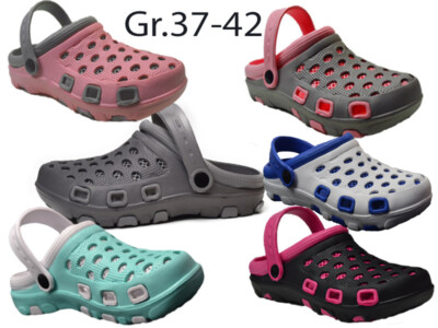 Damen Herren Gr.37-42 Clogs Hausschuhe Garten Slipper Schlappen Puschen 2740x