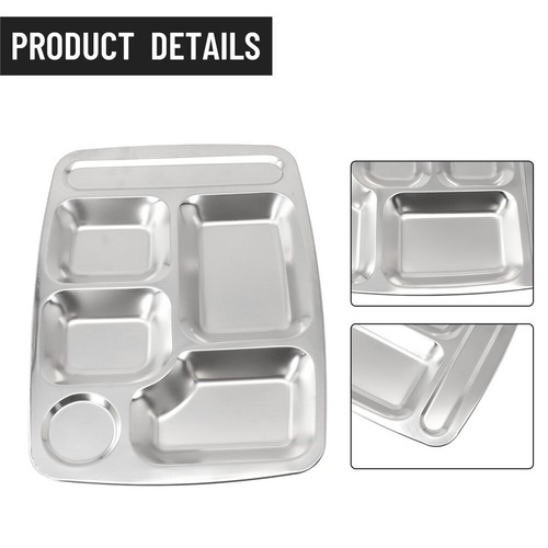 BPA Stainless Steel Divided Lunch Plate with Balanced Portion Sections - Picture 11 of 15
