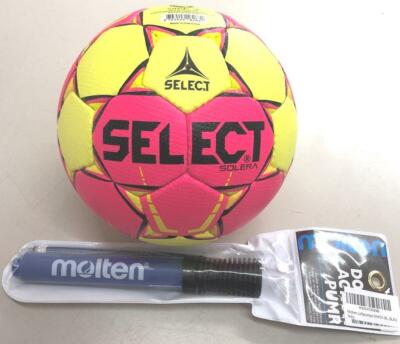 Select Solera Handball Größe 3 Rosa Gelb Trainingsball + Ballpumpe Molten