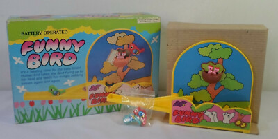 GLOBO VTG 80's B/O FUNNY BIRD PLAYSET BATTERY OPERATED TOY UNUSED NEEDS REPAIR 