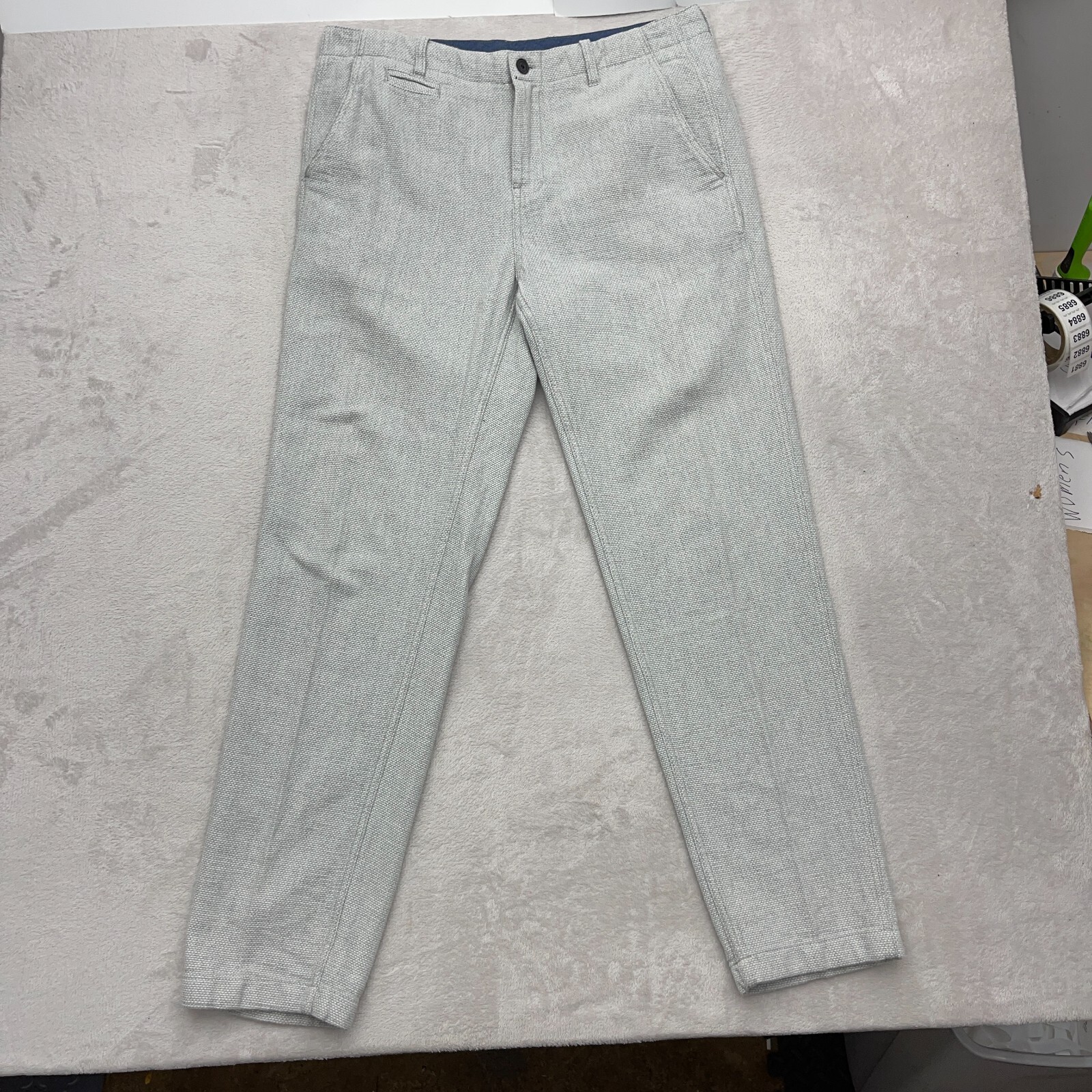 Carbon 2 Cobalt Pants Mens 33x33 Gray Woven Flat Front Business Casual