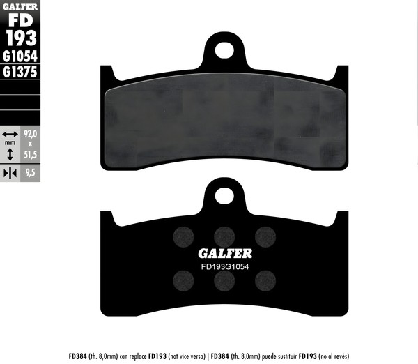 BremsbeläGe Set Galfer 2X FD193G1054 Semi-Metall Vorne 9,5Mm FüR Honda CB-image