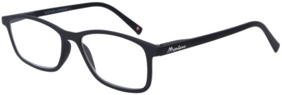 Schwarze Lesebrille MR51 extra flach aus flexiblem Kunststoff mit Federscharnier
