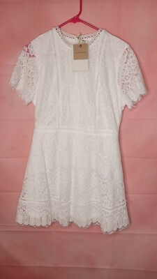 NWT Blu Pepper White Midi Dress Lined  Women s Size Large 