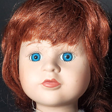 1991 Artist Hand Painted CHINA HEAD 4 x 3 in for 15-16 in Doll Making or Repair