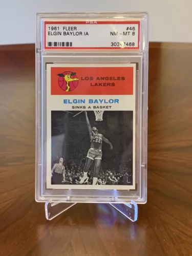 1961 Fleer Elgin Baylor #46 In Action Rookie RC PSA 8